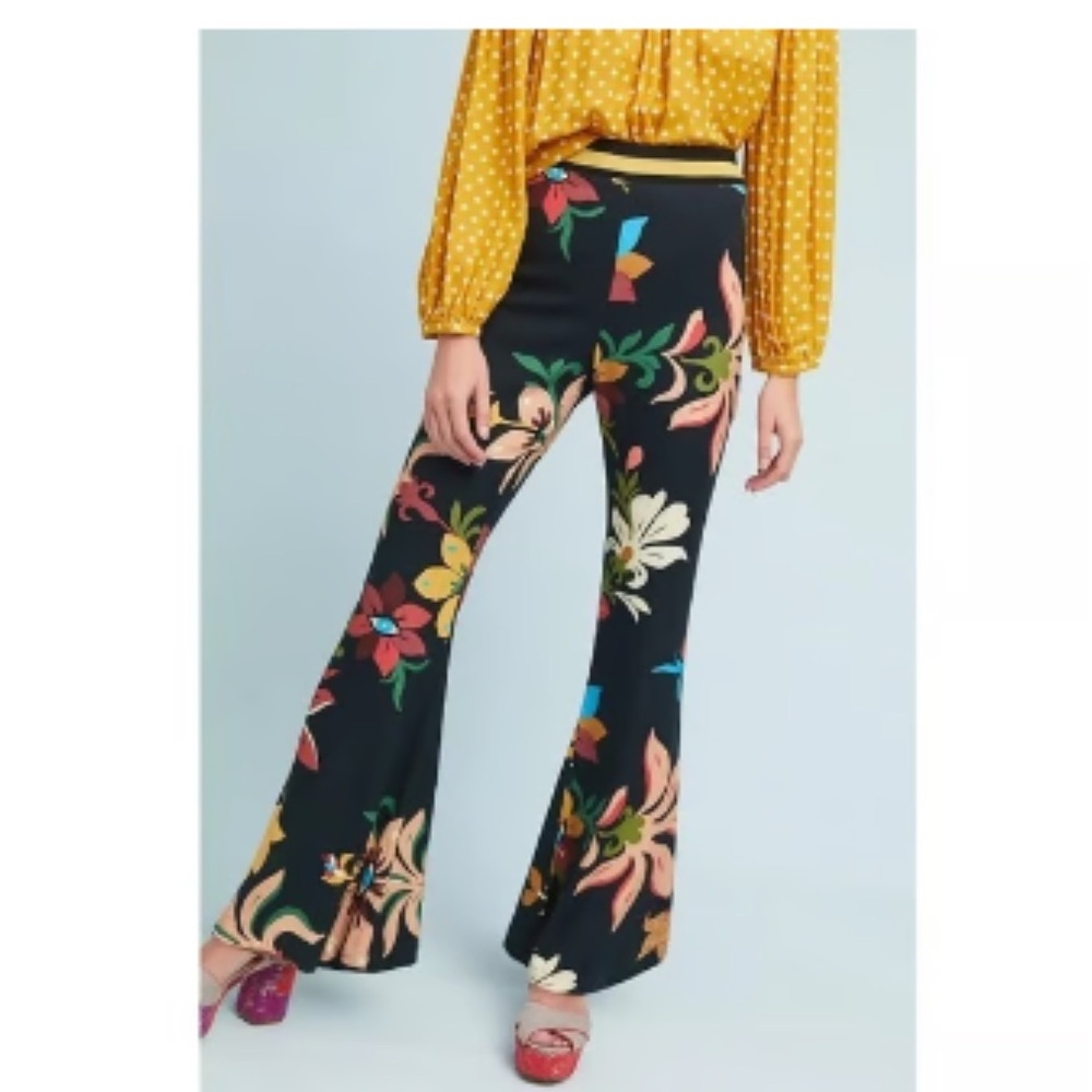 FARM Rio Calla Flared Floral Pants Size XS